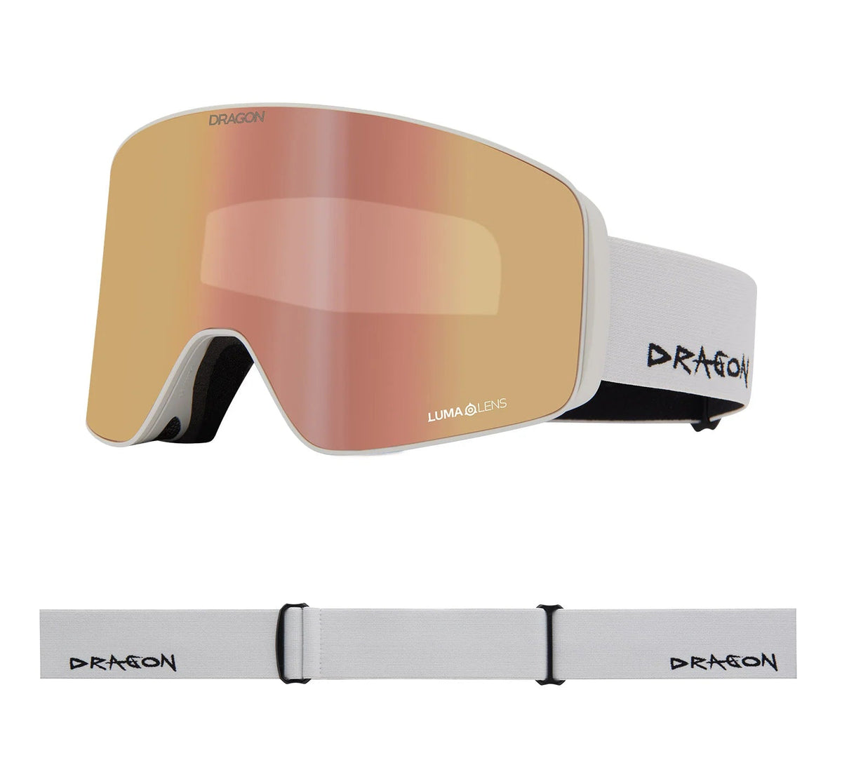 DRAGON Slain Mag Cylindrical Off White - Lumalens Rose Gold Ion + Lumalens Light Rose Snow Goggle Snow Goggles Dragon