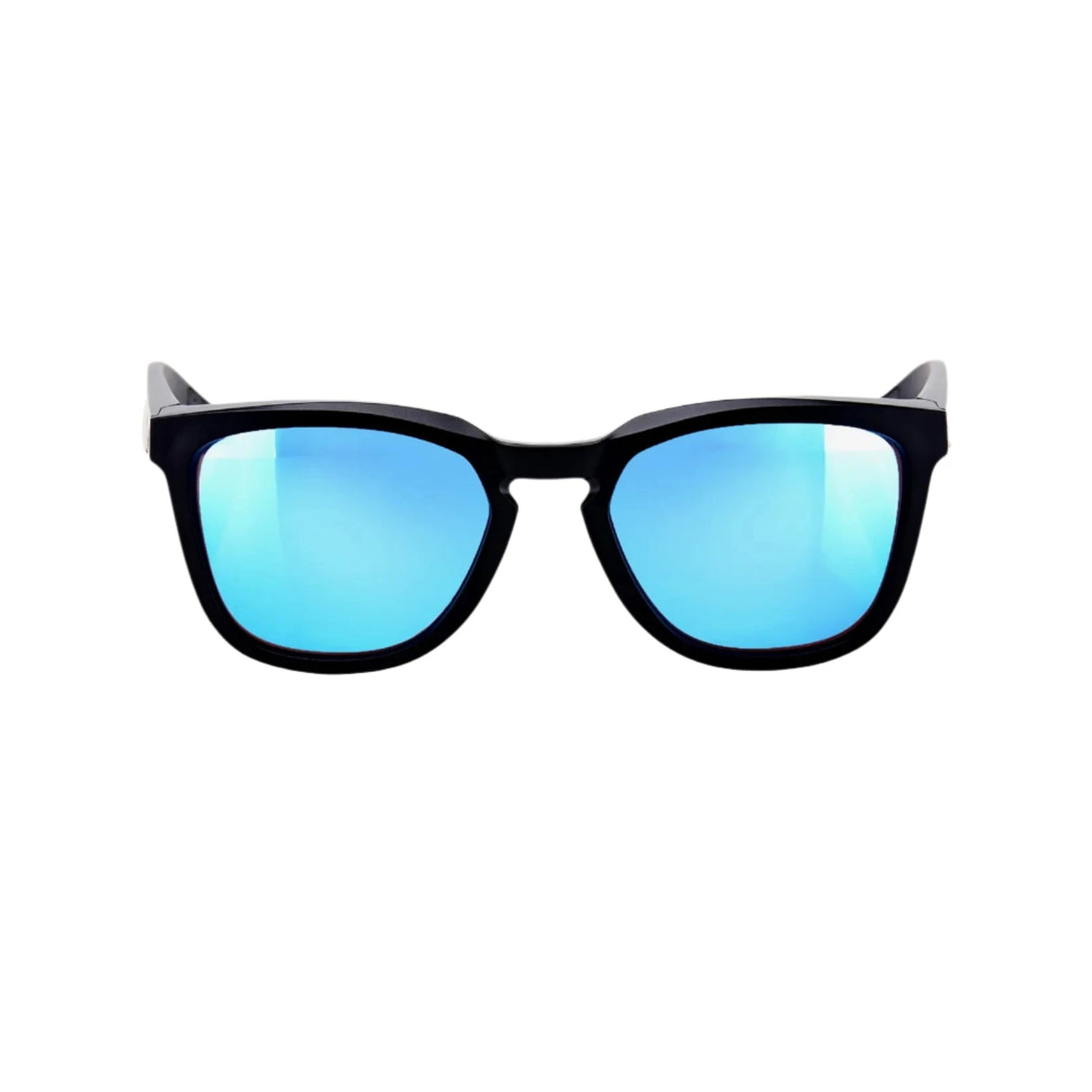 100% Hudson Matte Black - HiPER Blue Multilayer Mirror Sunglasses Sunglasses 100%