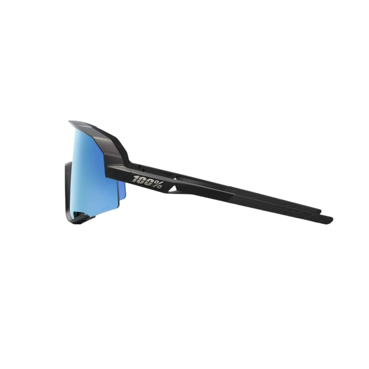 100% Slendale Matte Black - HiPER Blue Multilayer Mirror Sunglasses Sunglasses 100%