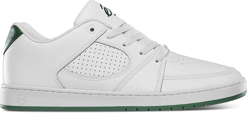 ES Accel Slim Shoe White/Dark Green Men's Skate Shoes Es