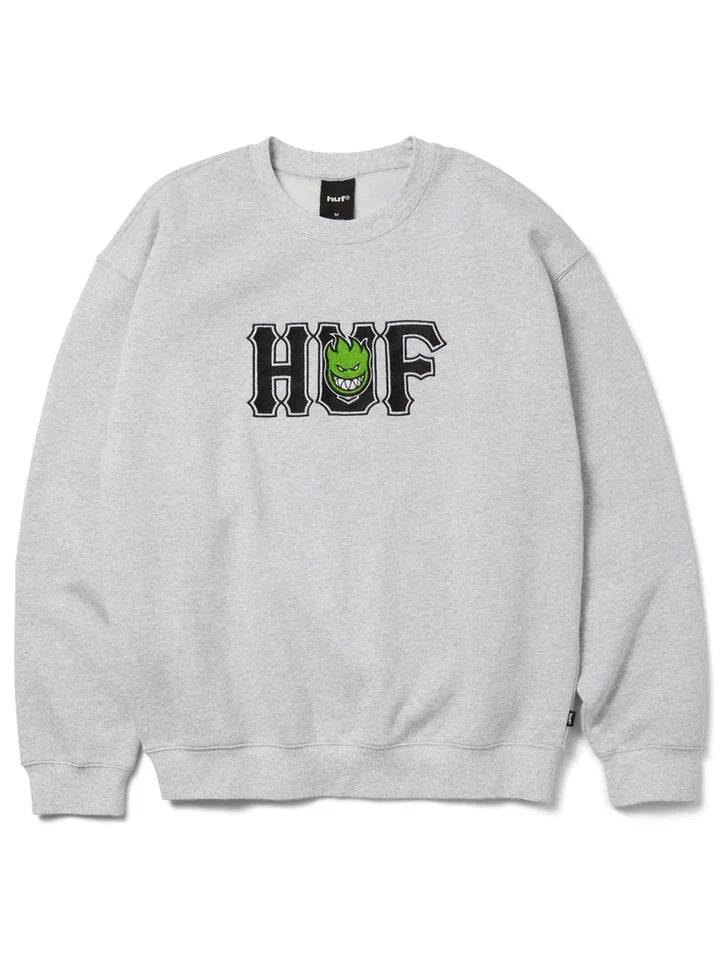 HUF X Spitfire Union Crewneck Heather Grey Men's Crewnecks Huf