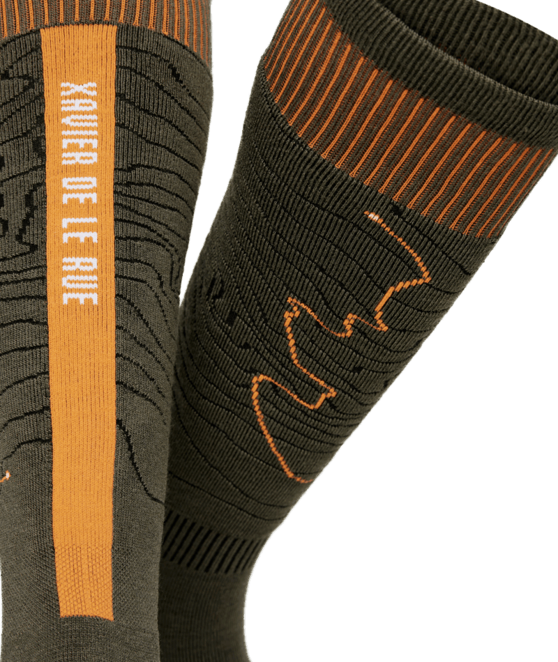 LE BENT Xavier De Le Rue Pro Series Light Cushion Snow Socks Dark Eucalyptus Men's Snowboard Socks Le Bent