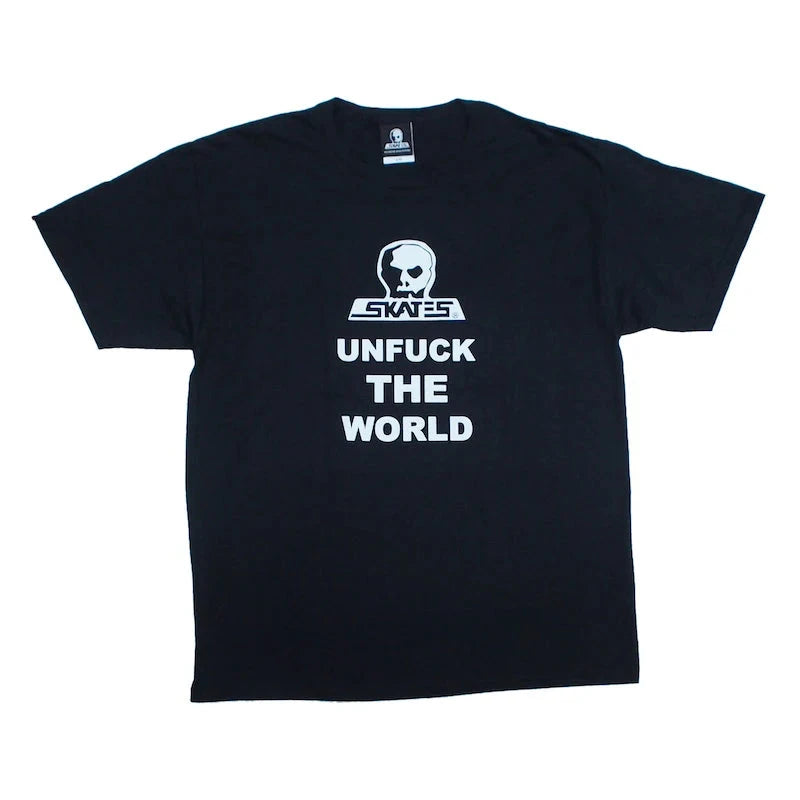 SKULL SKATES Unfuck The World T-Shirt Black Men's Short Sleeve T-Shirts Skull Skates