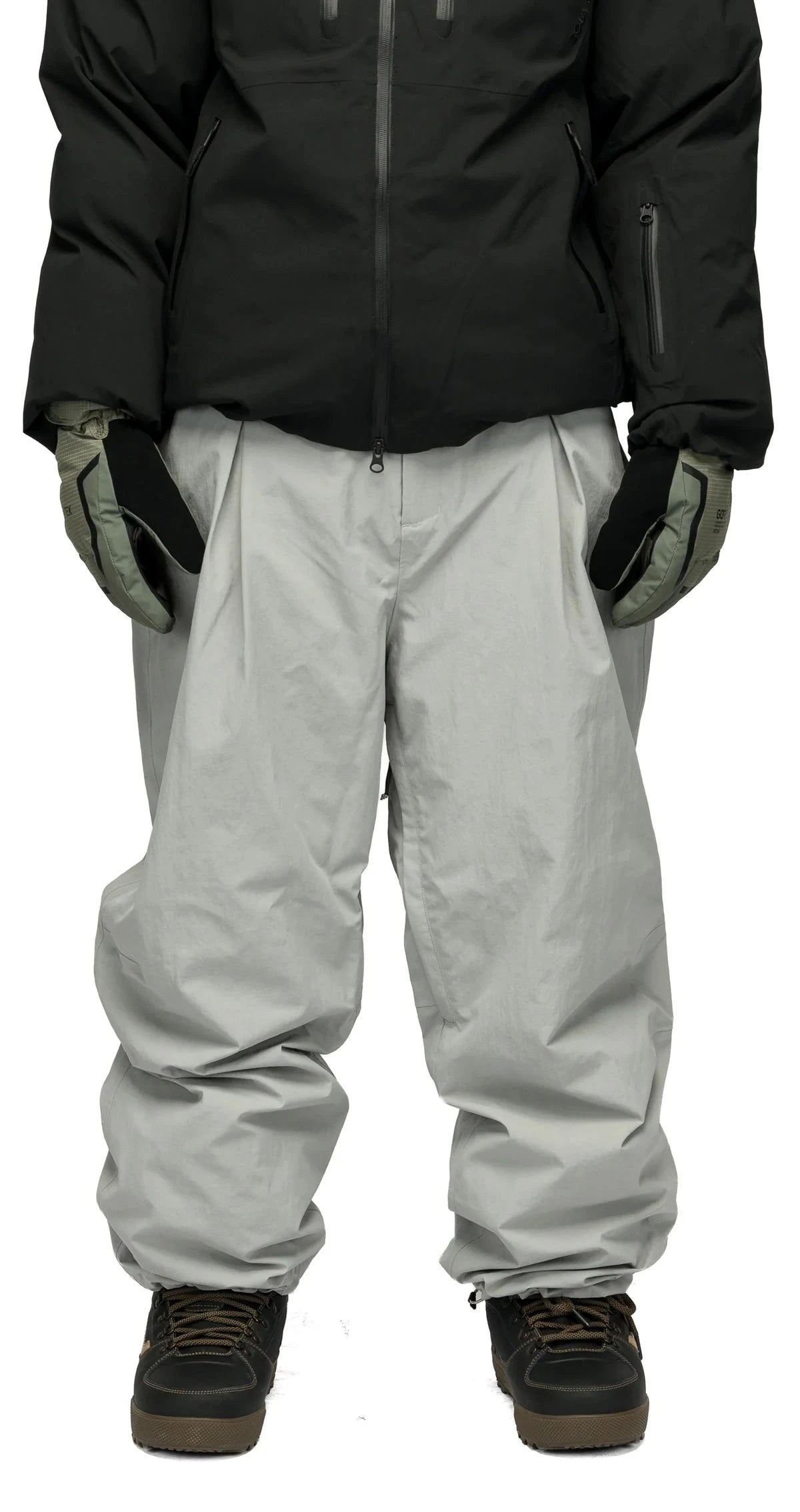 SOUVENIR Pleated Chino Snow Pants Medium Grey 2027 Men's Snow Pants Souvenir