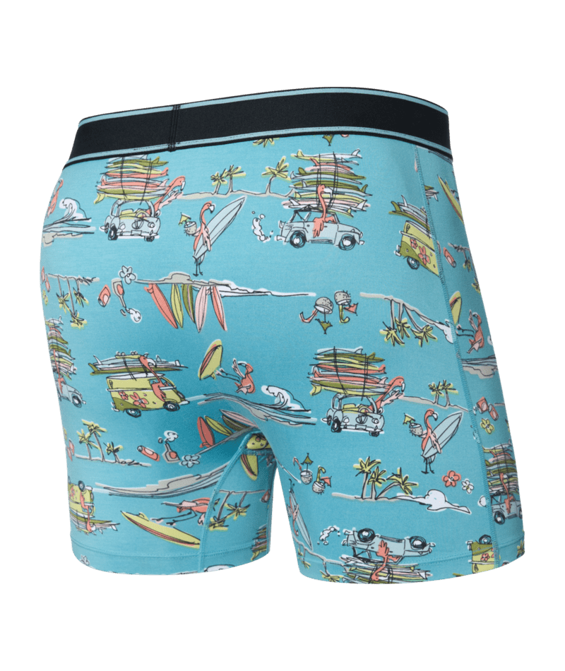 SAXX Daytripper Boxer Brief Underwear Beach Or Bust/Reef Blue Men's Underwear Saxx