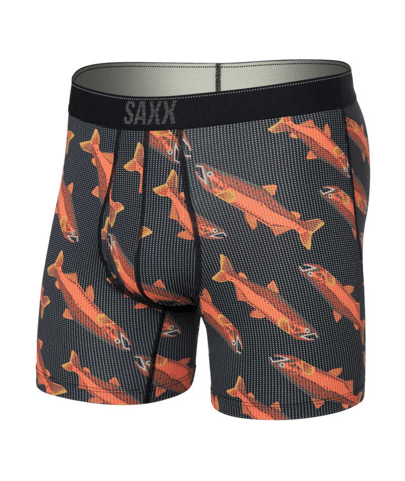 SAXX Quest Quick Dry Mesh Boxer Brief Underwear Coho-Black Men's Underwear Saxx