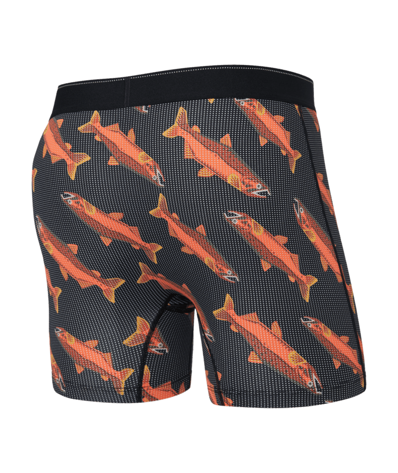 SAXX Quest Quick Dry Mesh Boxer Brief Underwear Coho-Black Men's Underwear Saxx