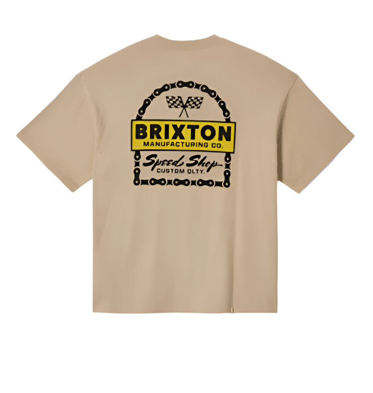 BRIXTON Drayton Heavy Weight Relaxed T-Shirt Cream Classic Wash Men's Short Sleeve T-Shirts Brixton