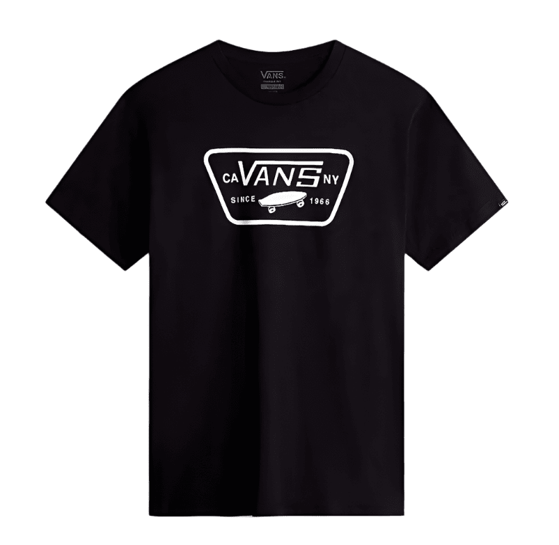VANS Full Patch T-Shirt Black/White Men's Short Sleeve T-Shirts Vans
