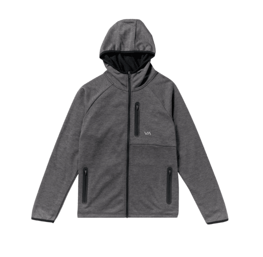 RVCA Balance Tech Fleece Zip Hoodie RVCA Black Heather Men's Zip Hoodies RVCA