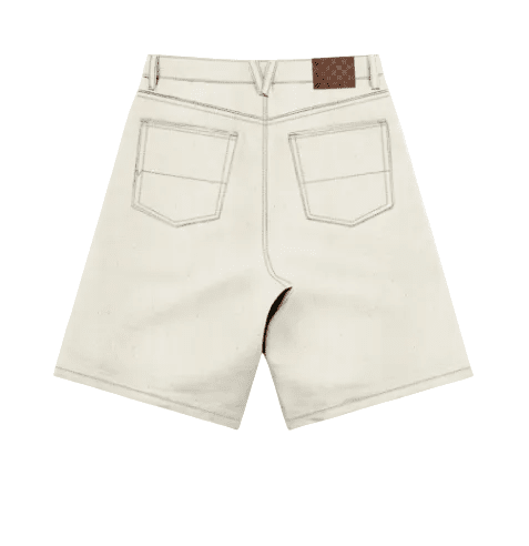 VANS Check-5 Baggy Denim Shorts Natural Seed Men's Walkshorts Vans