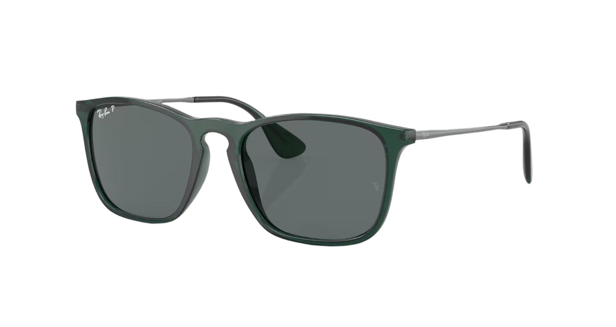 RAY-BAN Chris Polished Transparent Green - Dark Grey Sunglasses Sunglasses Ray-Ban