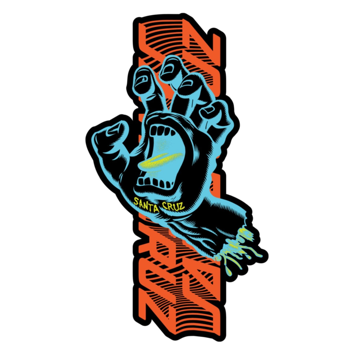 SANTA CRUZ Split Strip Hand 3.5in Sticker Stickers Santa Cruz