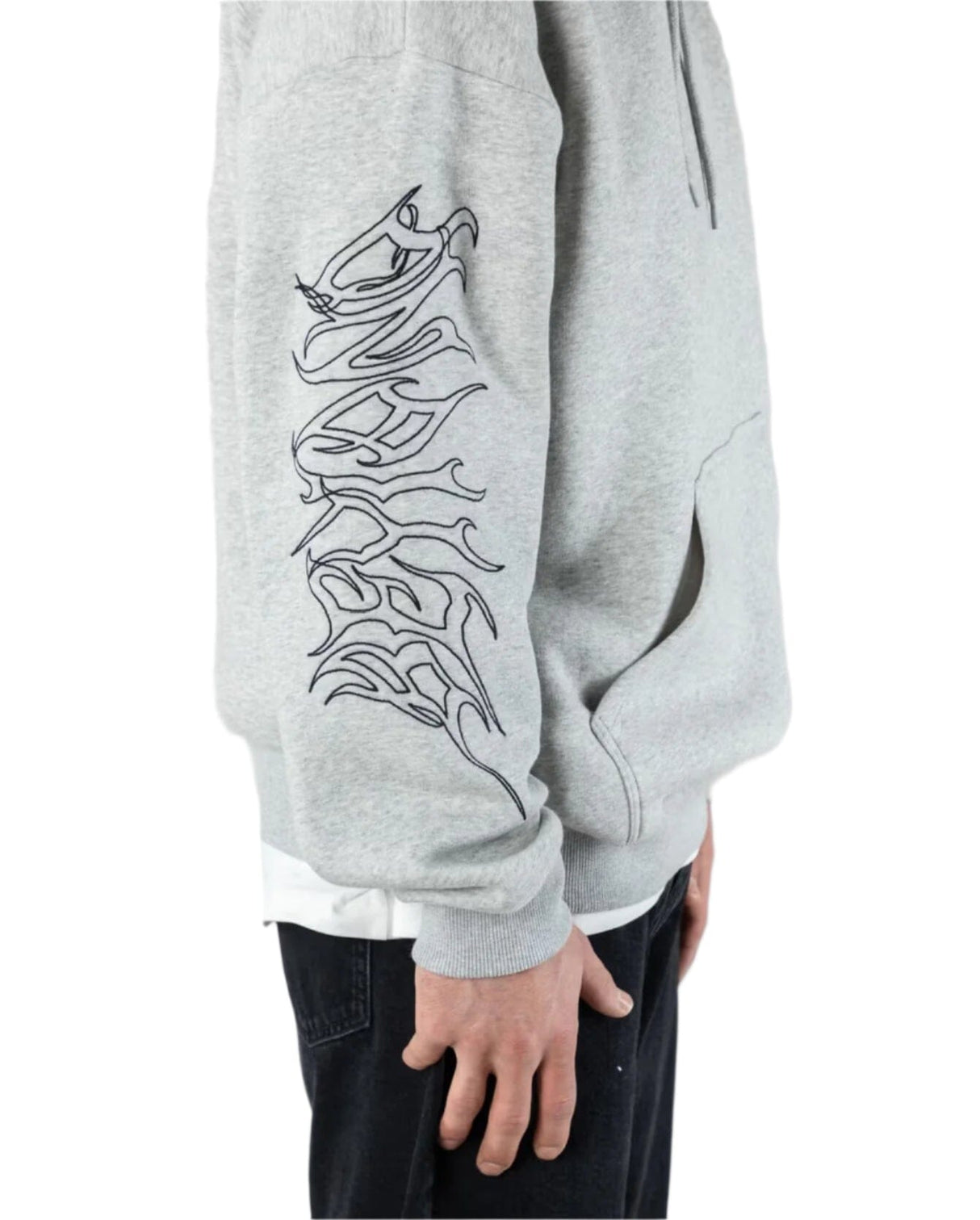 BEYOND MEDALS Sin Hoodie Grey Melange Men's Pullover Hoodies Beyond Medals