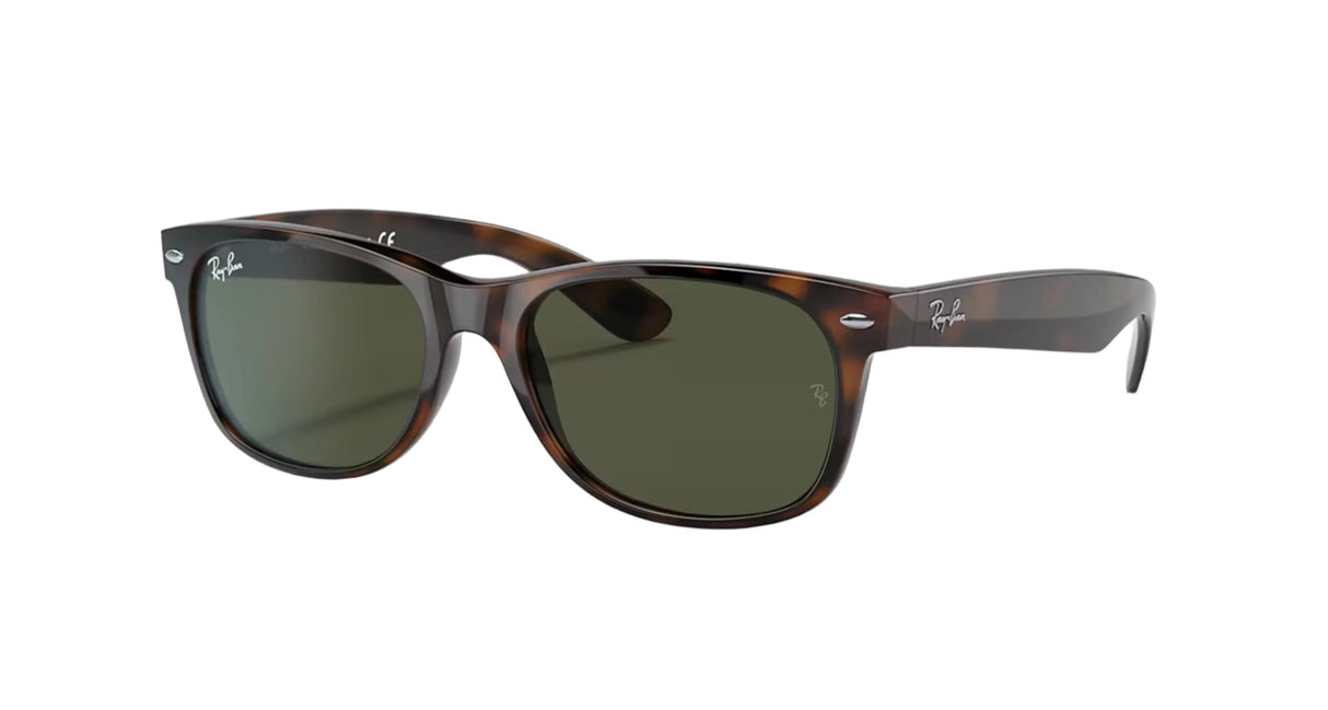 RAY-BAN New Wayfarer Polished Tortoise - G-15 Green Sunglasses Sunglasses Ray-Ban
