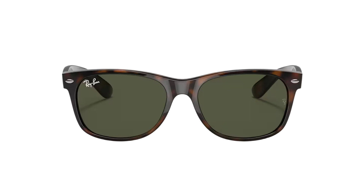 RAY-BAN New Wayfarer Polished Tortoise - G-15 Green Sunglasses Sunglasses Ray-Ban