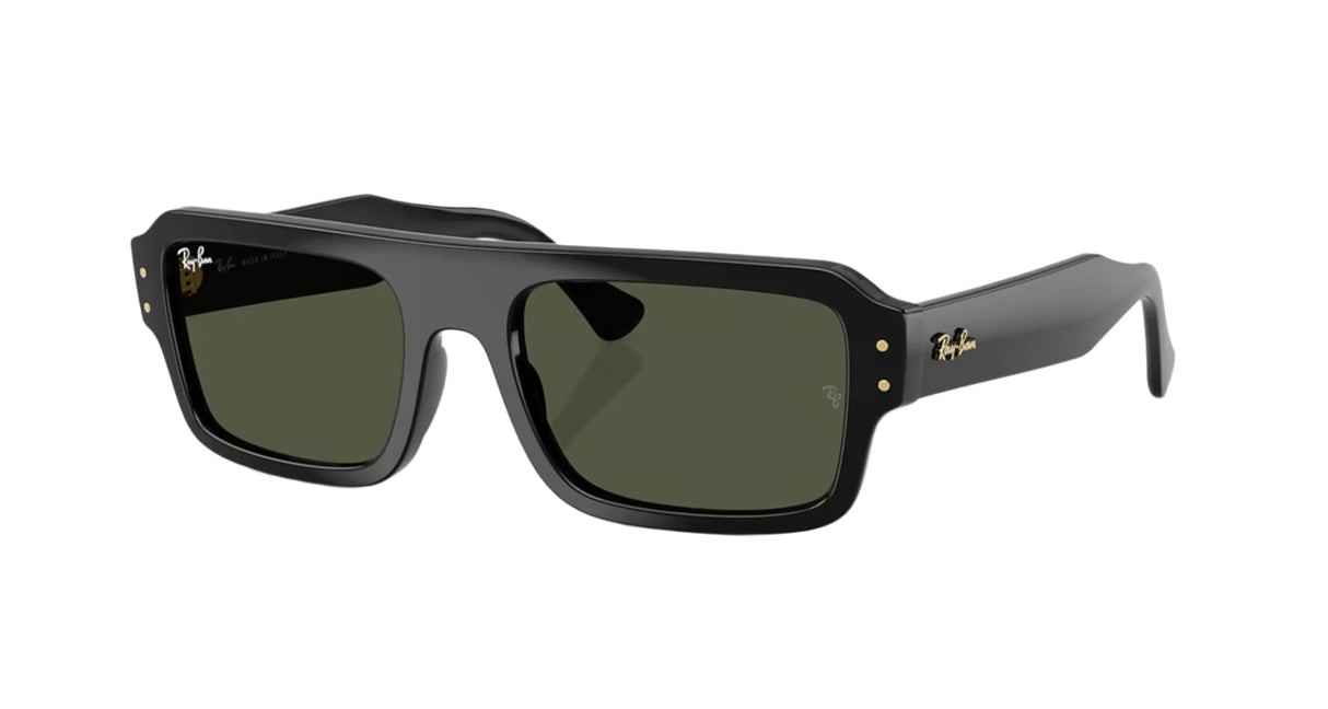 RAY-BAN Lukas Polished Black - Green Sunglasses Sunglasses Ray-Ban