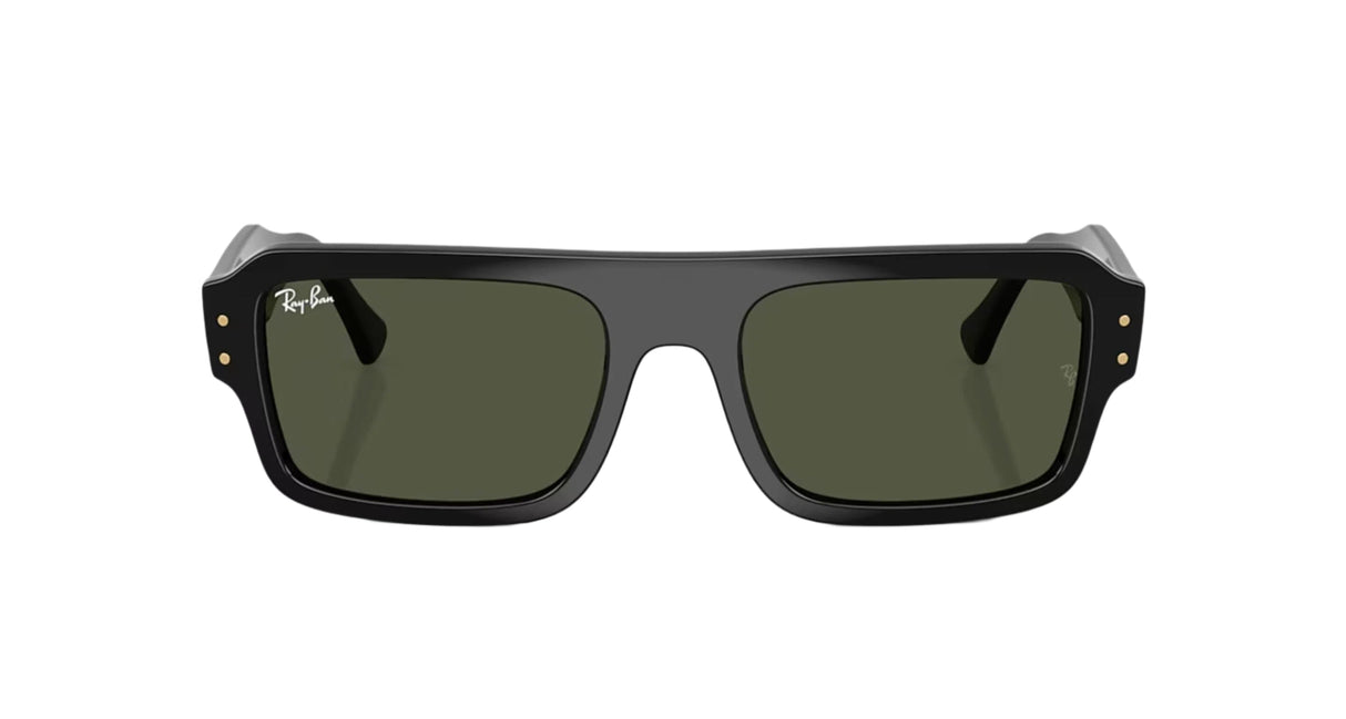 RAY-BAN Lukas Polished Black - Green Sunglasses Sunglasses Ray-Ban