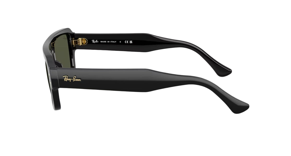 RAY-BAN Lukas Polished Black - Green Sunglasses Sunglasses Ray-Ban