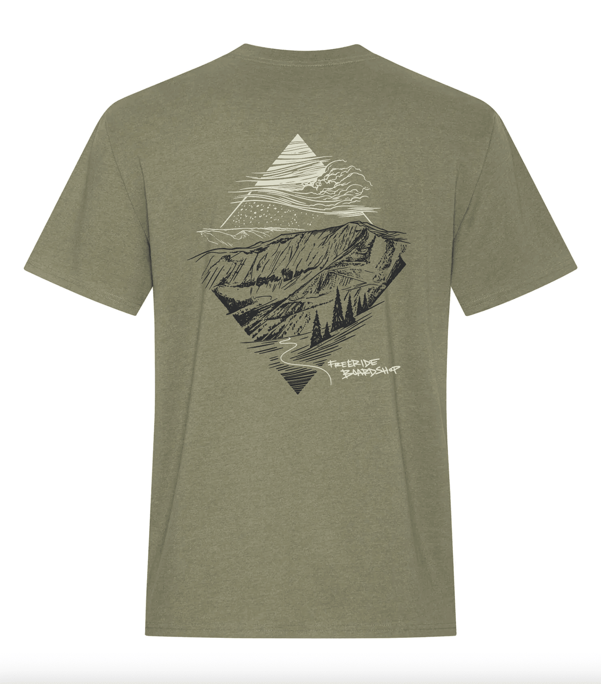 FREERIDE Proper Bowl T-Shirt Army Men's Short Sleeve T-Shirts Freeride