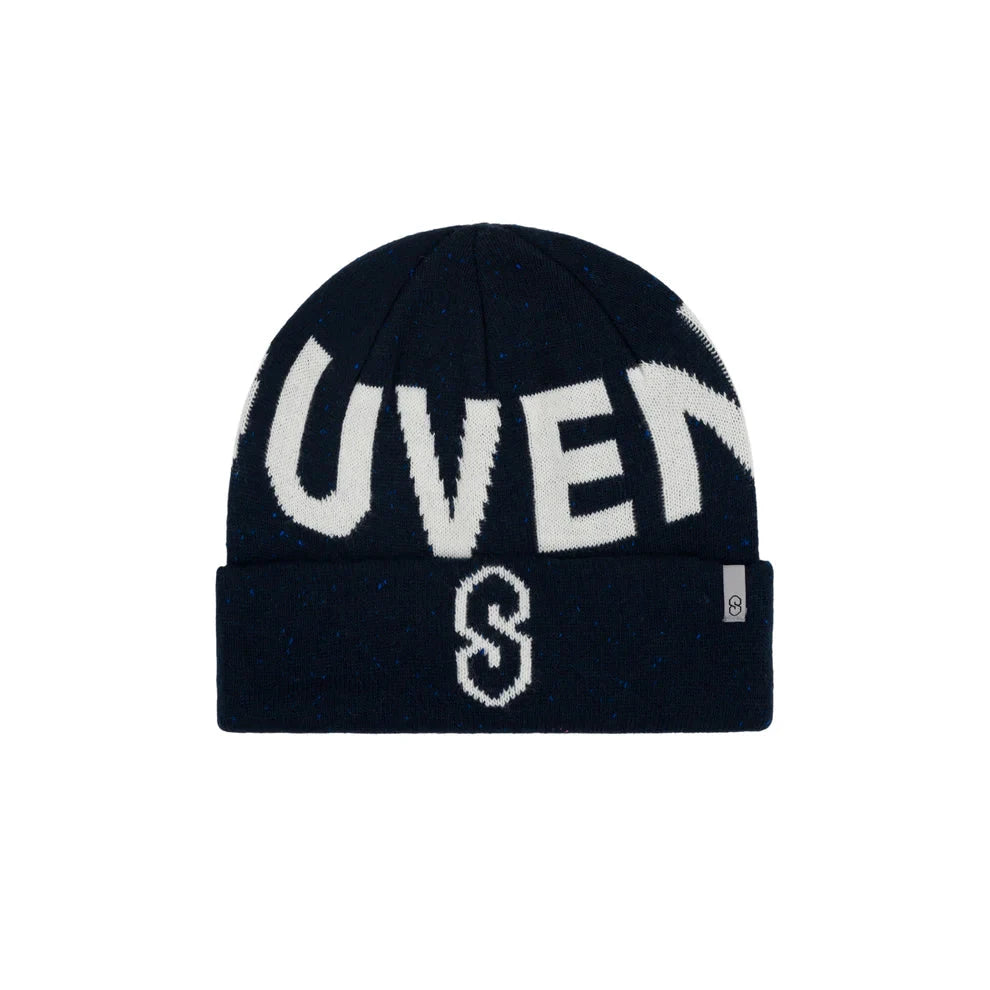 SOUVENIR Speckled Yarn Jacquard Cuff Beanie Navy Men's Beanies Souvenir