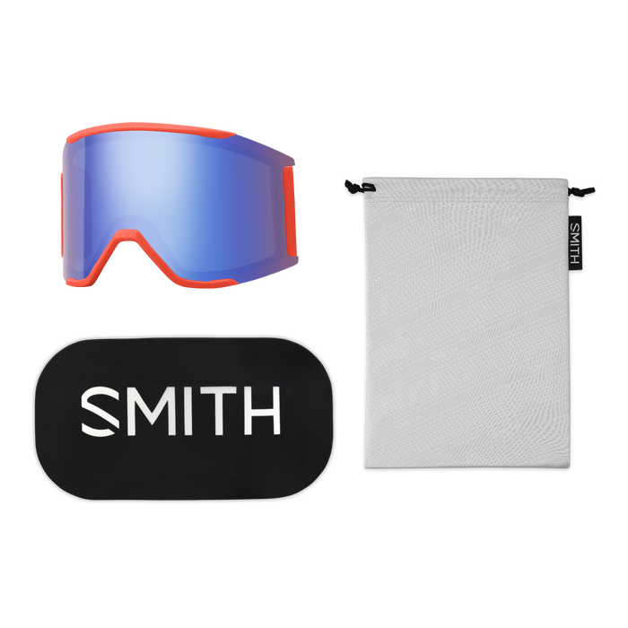 SMITH Squad Mag Poppy - ChromaPop Sun Black + ChromaPop Storm Blue Sensor Mirror Snow Goggle Snow Goggles Smith