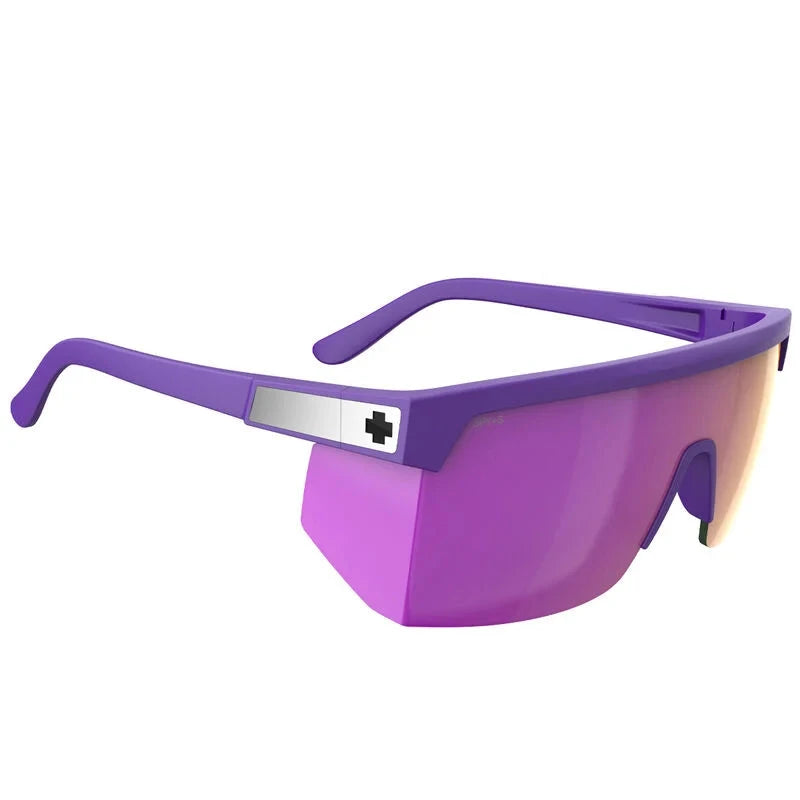 SPY Super Flynn Matte Purple - Happy Grey Green Pink Mirror Sunglasses Sunglasses Spy
