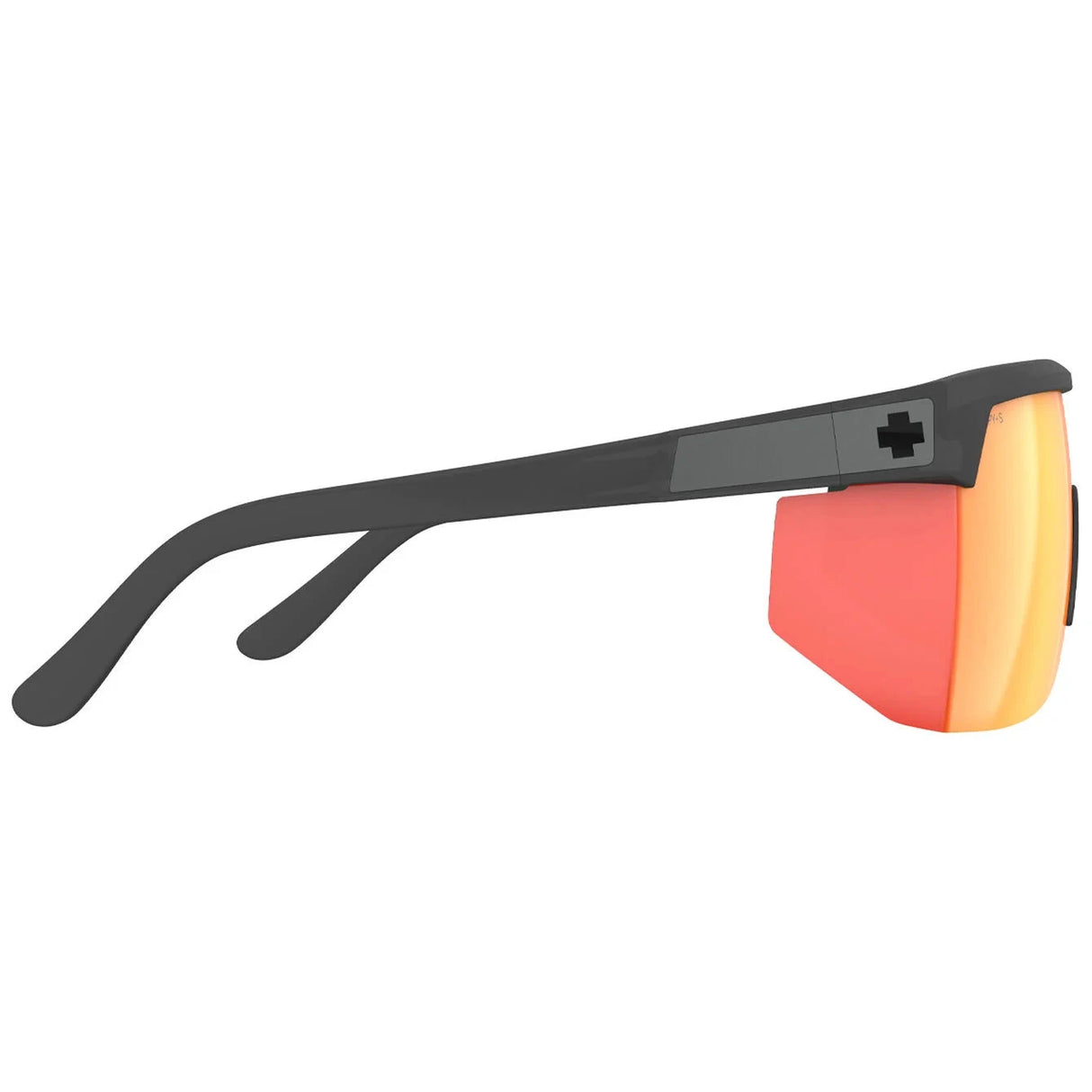 SPY Super Flynn Translucent Matte Black - Happy Grey Green Orange Spectra Mirror Sunglasses Sunglasses Spy