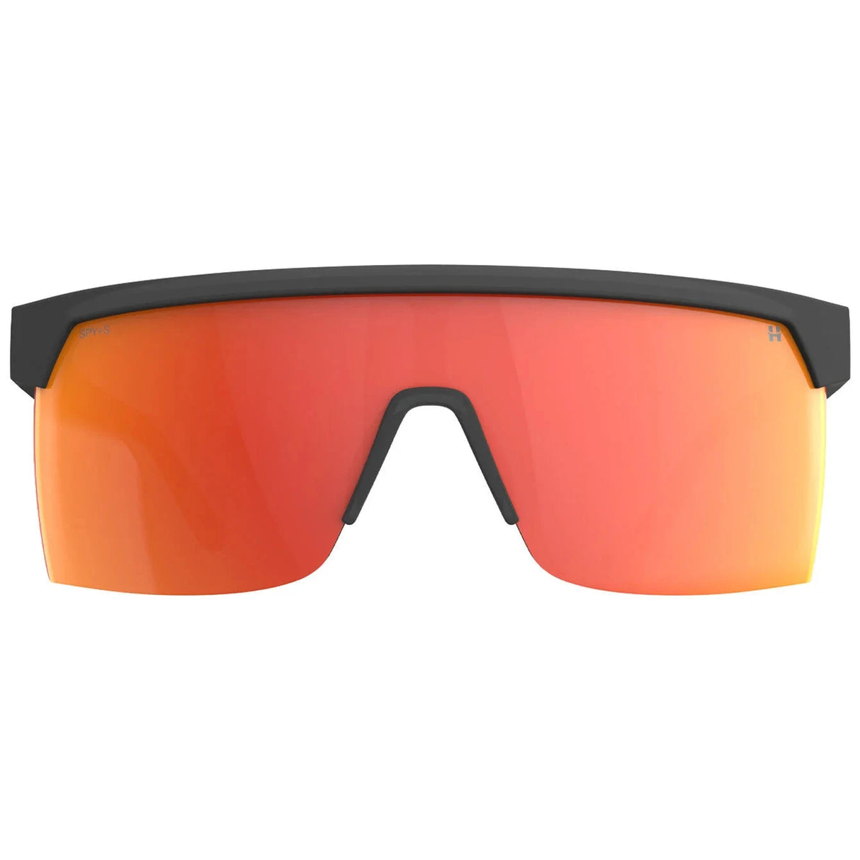 SPY Super Flynn Translucent Matte Black - Happy Grey Green Orange Spectra Mirror Sunglasses Sunglasses Spy