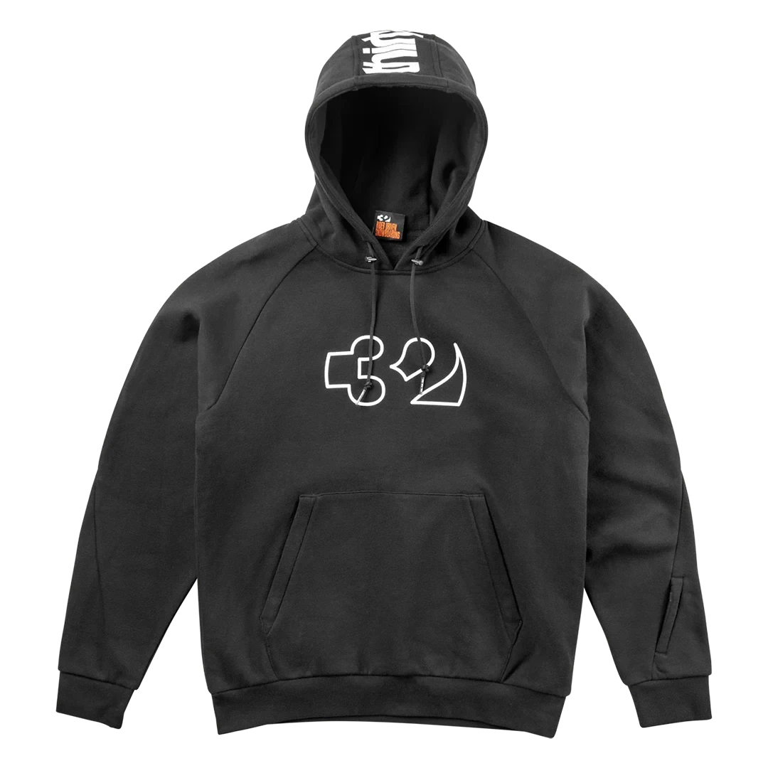 THIRTYTWO Team Tech X Fava Pullover Hoodie Black Men's Pullover Hoodies Thirtytwo