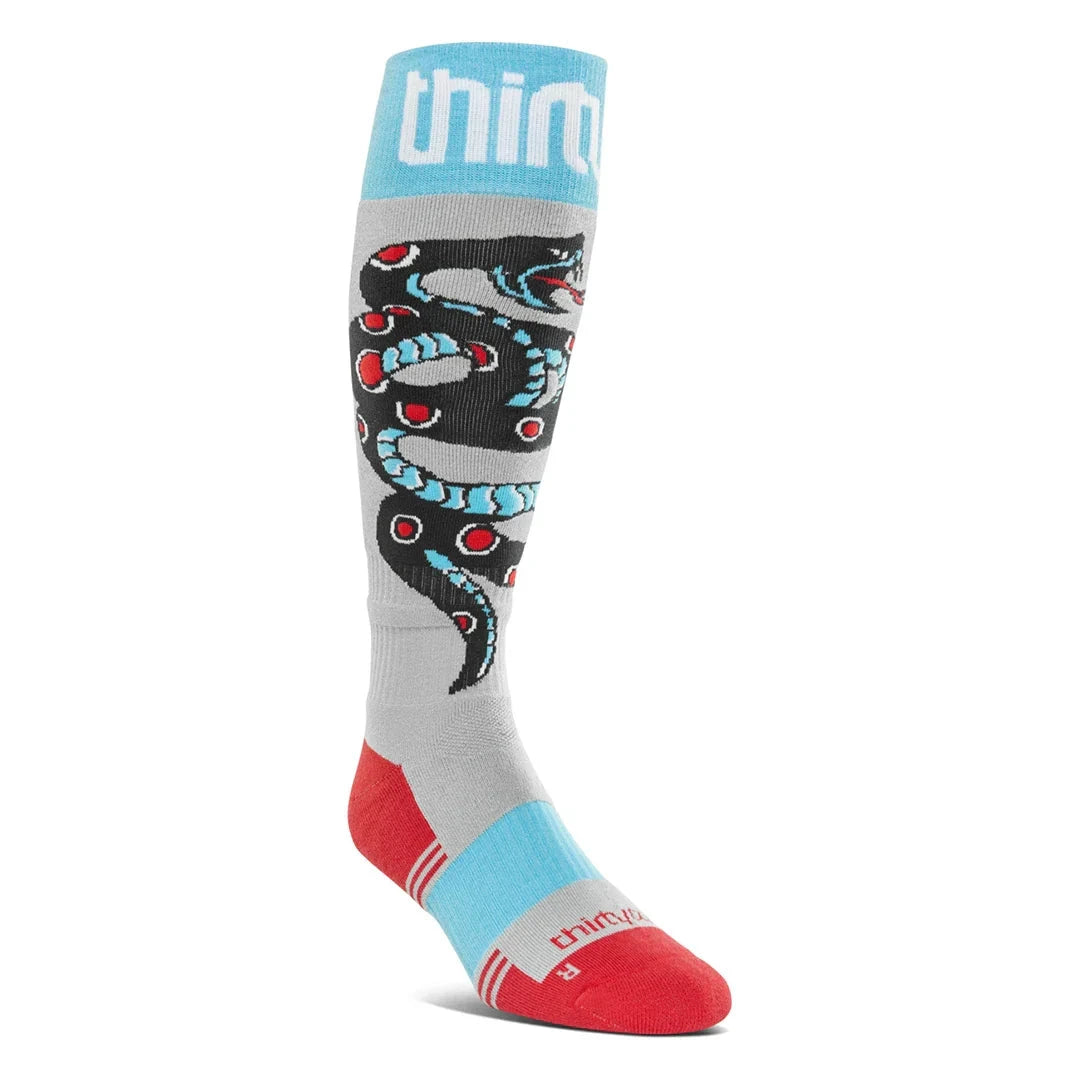THIRTYTWO TM Coolmax Snow Socks Grey/Red Men's Snowboard Socks Thirtytwo