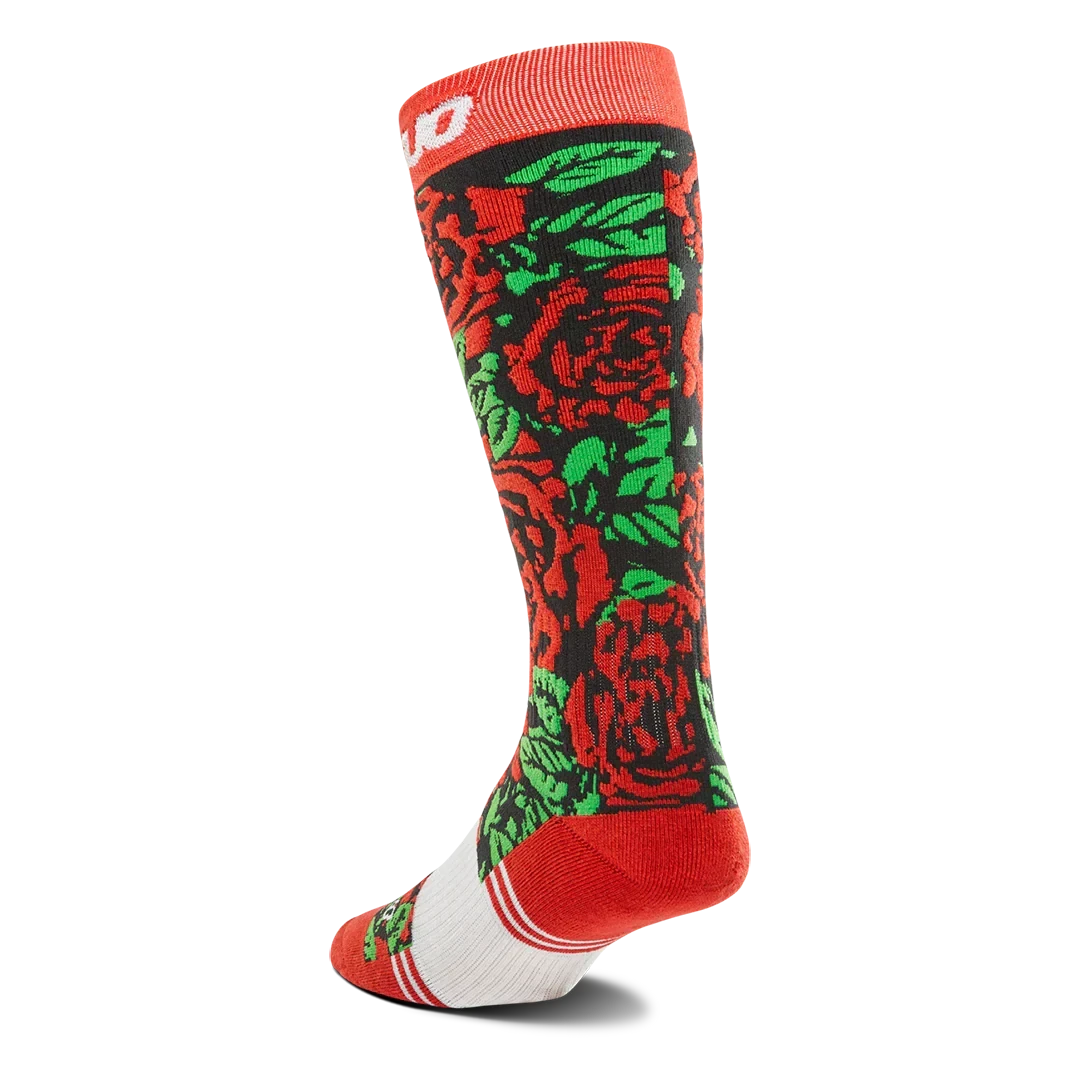 THIRTYTWO Women's Double Snow Socks Red/Black Women's Snowboard Socks Thirtytwo