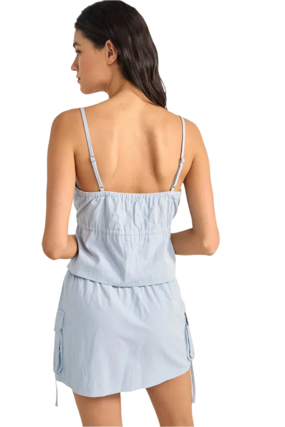RHYTHM Women's Dolly Ruffle Top Dusty Blue Women's Tank Tops and Halter Tops Rhythm