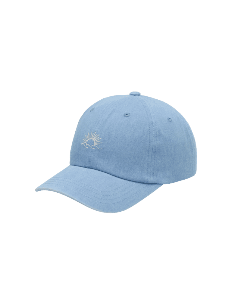 TENTREE Embroidered Denim Peak Hat Light Wash/White Oak Women's Hats Tentree