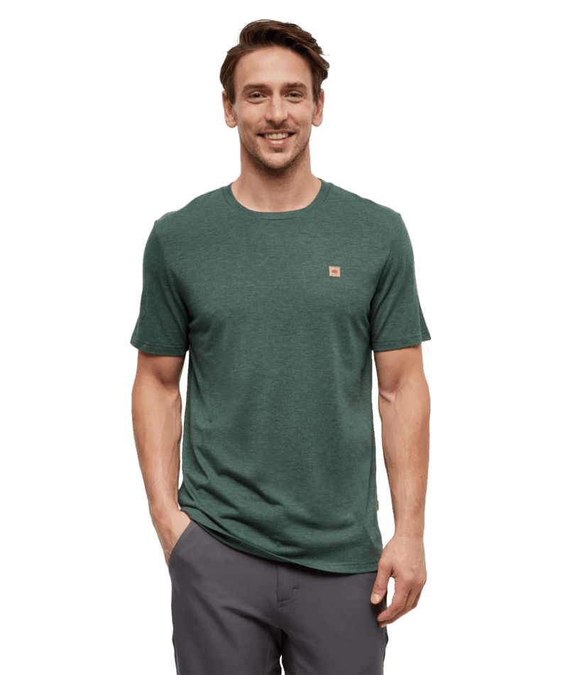 TENTREE Baker T-Shirt Forest Pine Heather Men's Short Sleeve T-Shirts Tentree