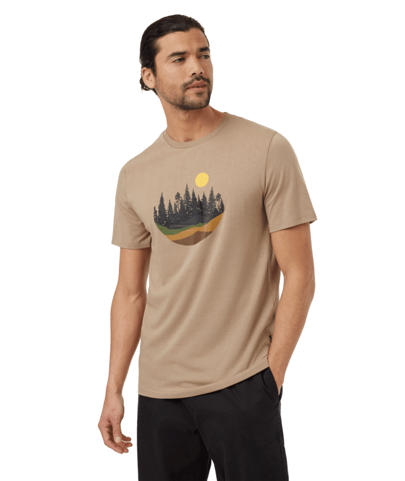 TENTREE Artist Series Love Flourishes T-Shirt Khaki/Cypress Men's Short Sleeve T-Shirts Tentree 
