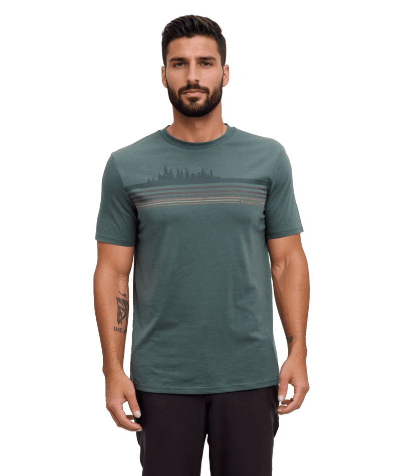 TENTREE Retro Treeline T-Shirt Pine Green/Meteorite Black Men's Short Sleeve T-Shirts Tentree