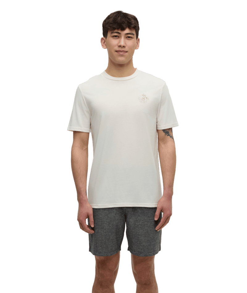 TENTREE Haiti Palm Overlay T-Shirt Undyed/Sand Stone Men's Short Sleeve T-Shirts Tentree
