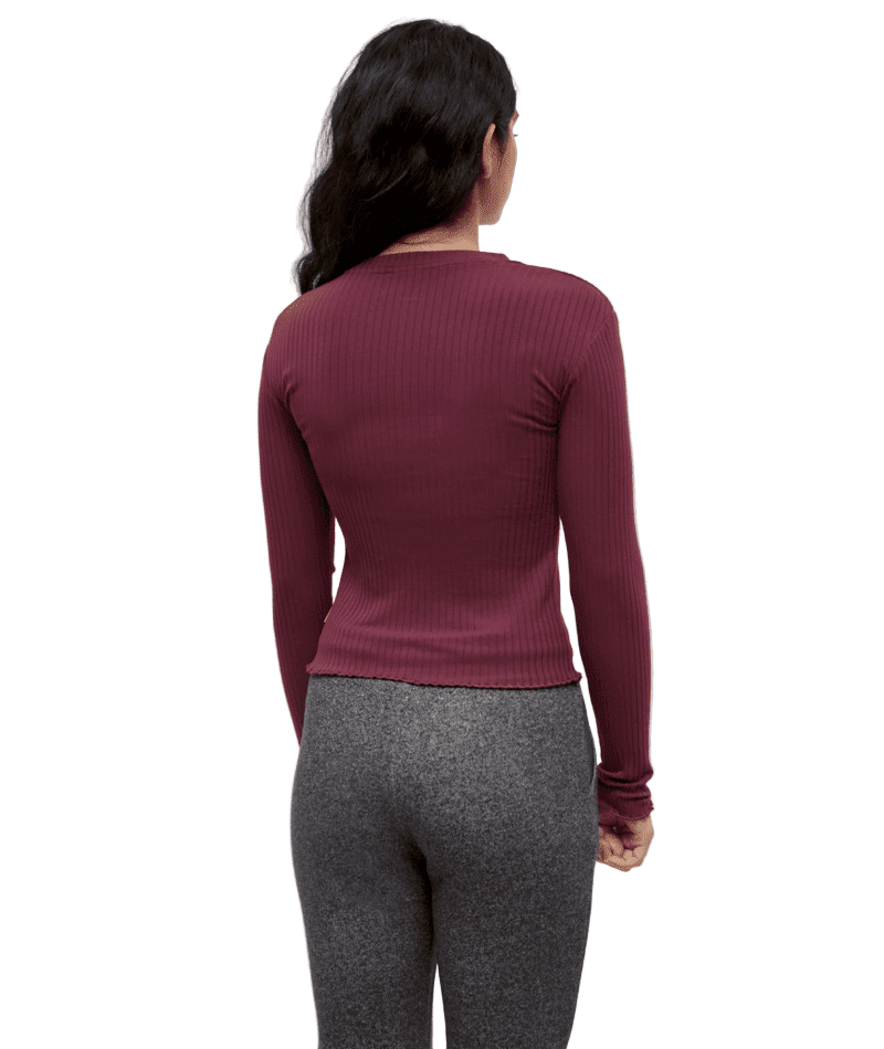 TENTREE Women's Newell Long Sleeve Deep Burgundy Women's Long Sleeve T-Shirts Tentree