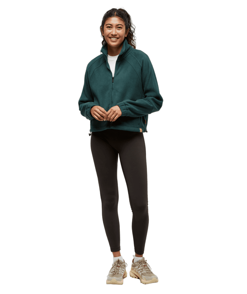 TENTREE Women's Palisade Full Zip Forest Pine Women's Zip Hoodies Tentree