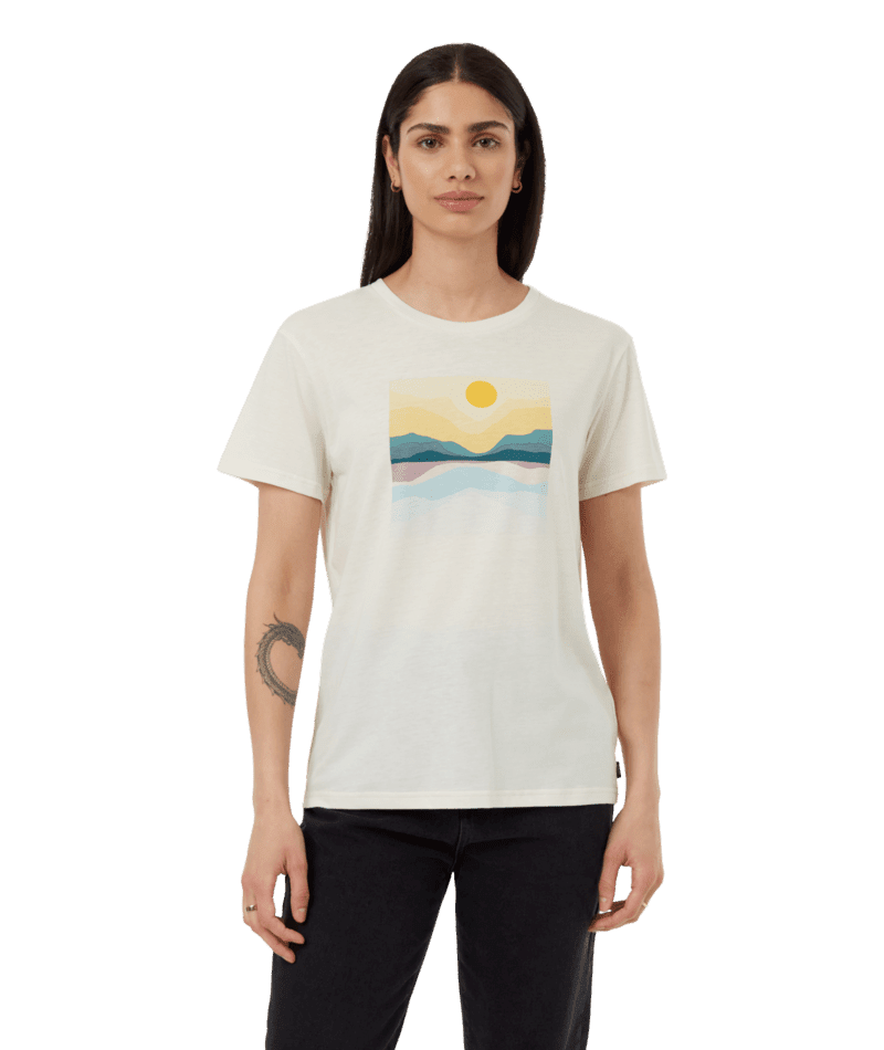 TENTREE Women's Artist Series Oasis T-Shirt Undyed/Blue Glow Women's T-Shirts Tentree