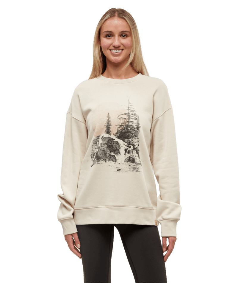 TENTREE Women's Backcountry Crew Warm Oak/Dusty Terracotta Women's Crewnecks Tentree