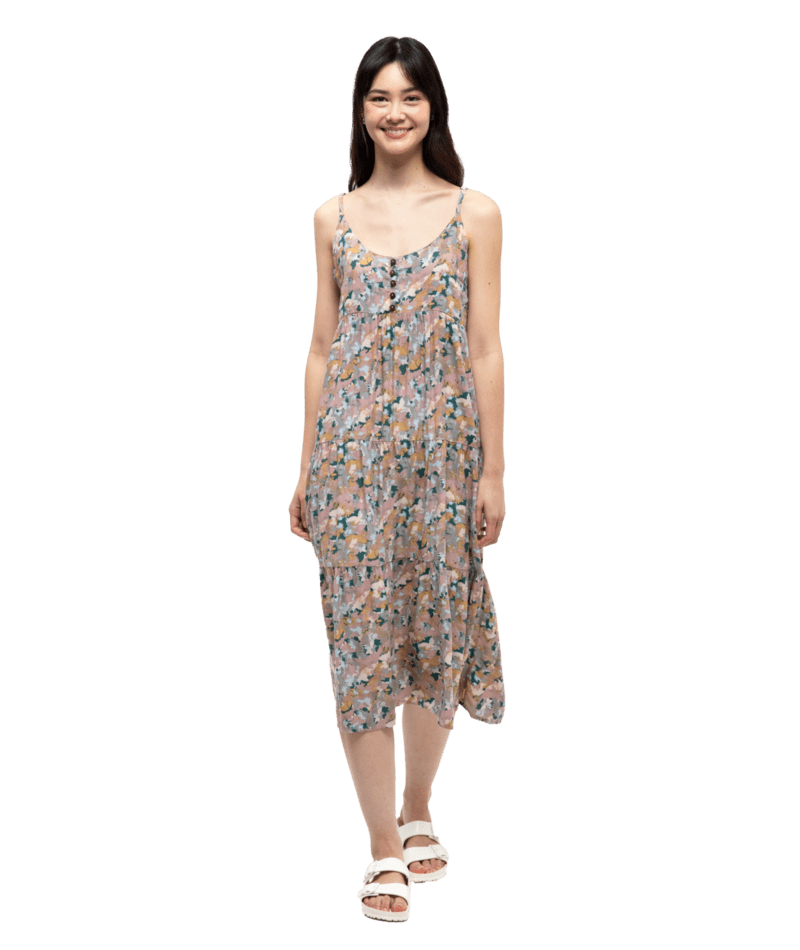 TENTREE Women's EcoWoven Crepe Hopewell Dress Vintage Mauve/Abstract Women's Dresses Tentree