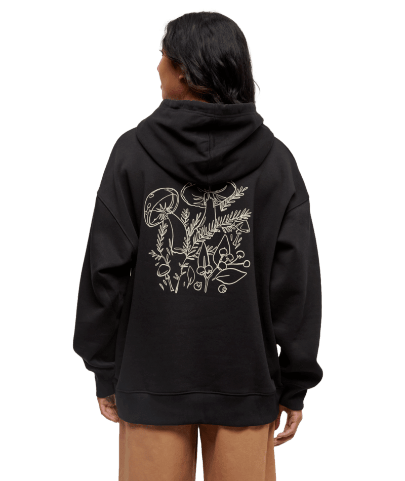 TENTREE Women's Understory Oversized Hoodie Meteorite Black/Warm Oak Women's Pullover Hoodies Tentree