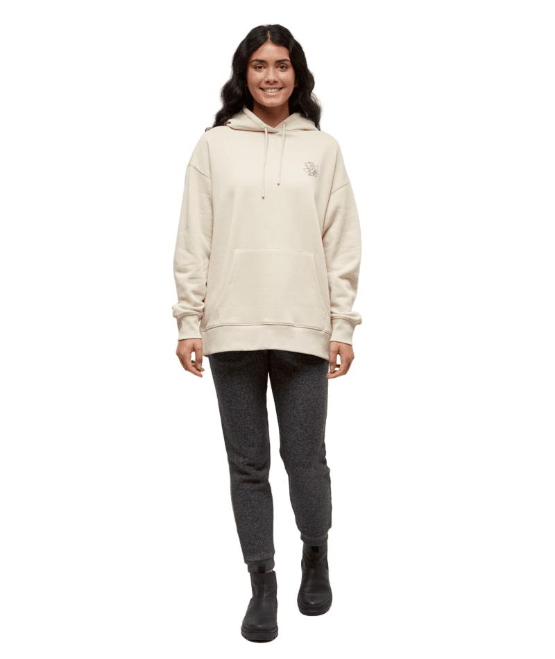 TENTREE Women's Understory Oversized Hoodie Warm Oak/Meteorite Black Women's Pullover Hoodies Tentree