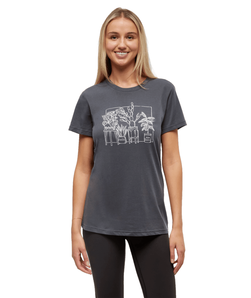 TENTREE Women's Plant T-Shirt Graphite/Vintage White Women's Short Sleeve T-Shirts Tentree
