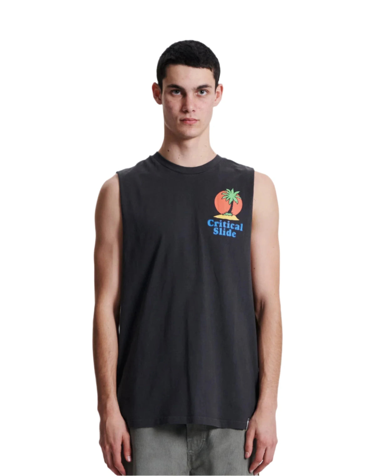 CRITICAL SLIDE Castaway Muscle Tank Phantom Men's Tank Tops The Critical Slide Society