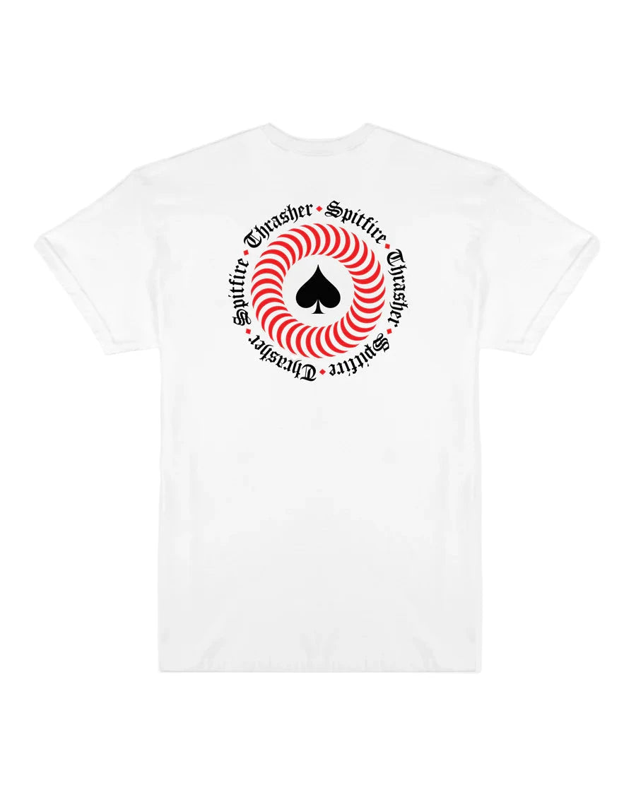 THRASHER Spitfire X Thrasher The End Oath T-Shirt White Men's Short Sleeve T-Shirts Thrasher