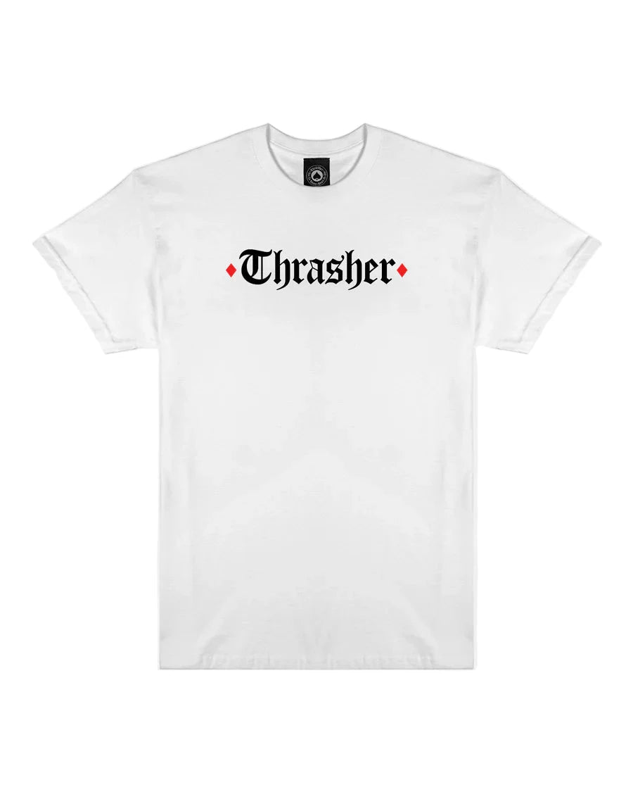THRASHER Spitfire X Thrasher The End Oath T-Shirt White Men's Short Sleeve T-Shirts Thrasher
