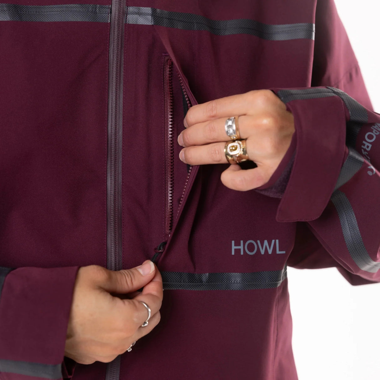 HOWL Taped Snow Jacket Burgundy 2026 Men's Snow Jackets Howl